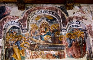 Interior de la Iglesia de Santa María, Leusa, Albania de Unknown